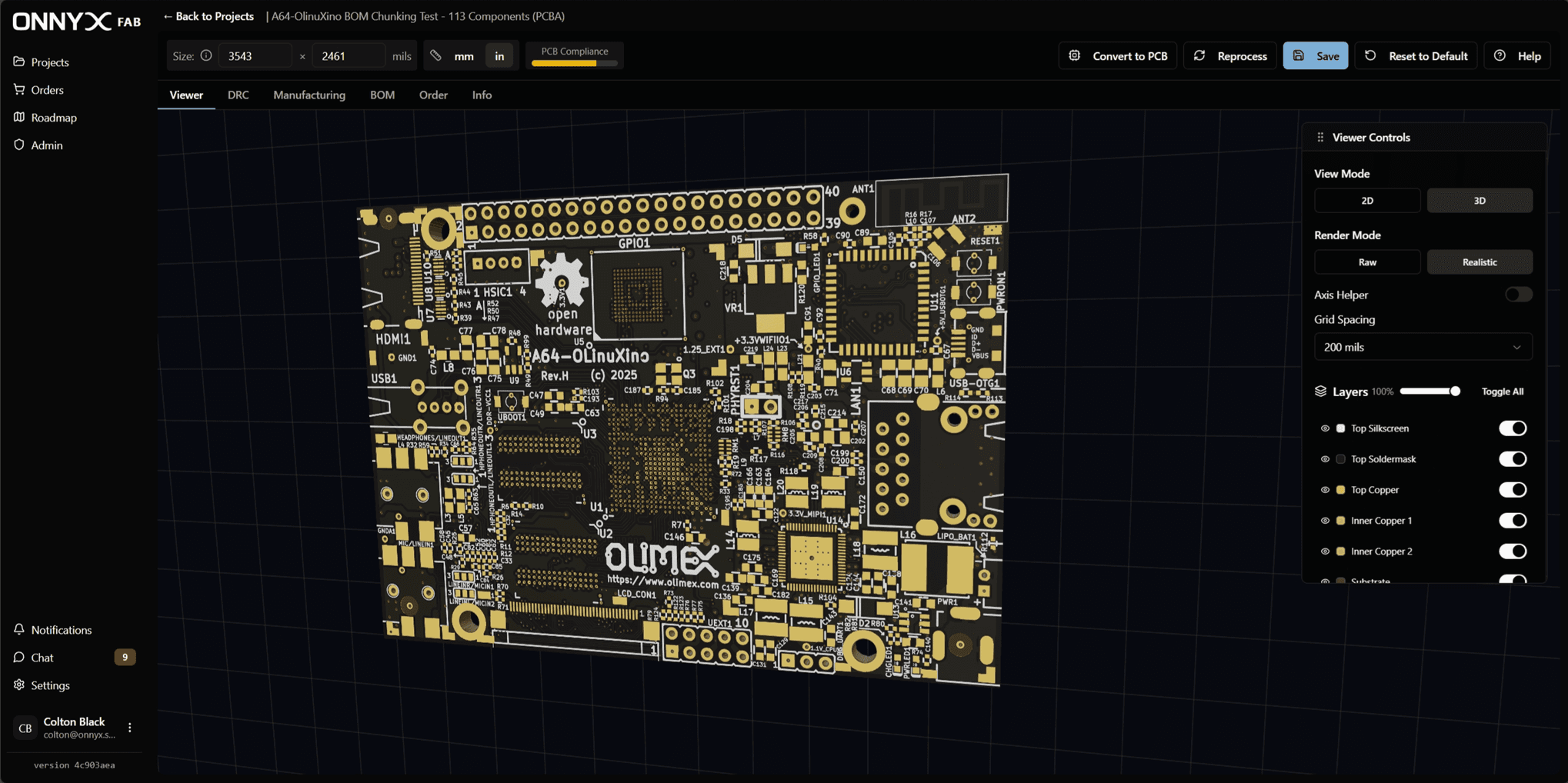 3D PCB viewer with real-time visualization